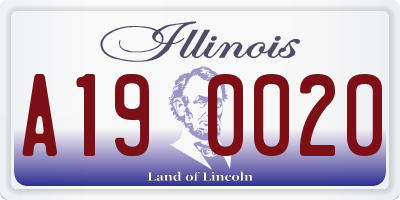 IL license plate A190020