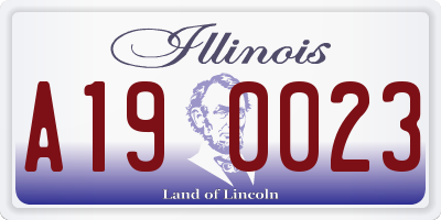 IL license plate A190023