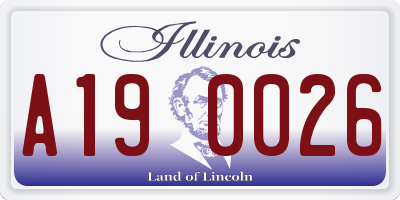IL license plate A190026