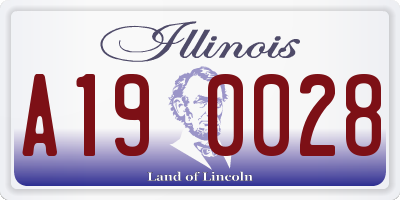 IL license plate A190028