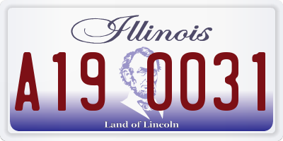 IL license plate A190031