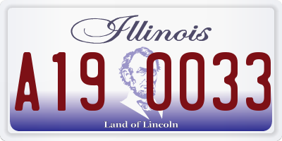 IL license plate A190033