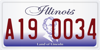 IL license plate A190034