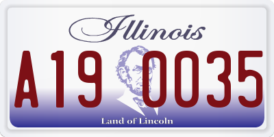 IL license plate A190035