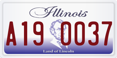 IL license plate A190037