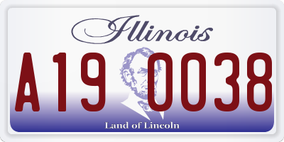 IL license plate A190038