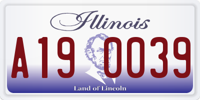 IL license plate A190039