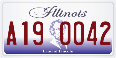 IL license plate A190042
