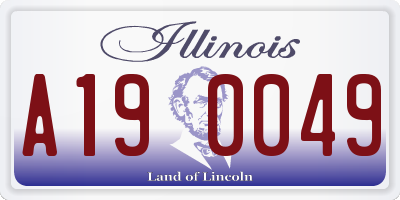 IL license plate A190049