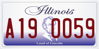 IL license plate A190059