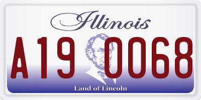 IL license plate A190068
