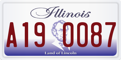 IL license plate A190087