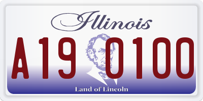 IL license plate A190100