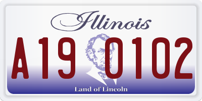 IL license plate A190102