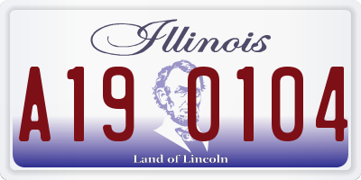 IL license plate A190104