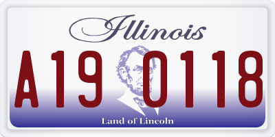 IL license plate A190118