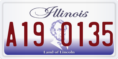 IL license plate A190135