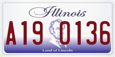 IL license plate A190136