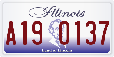 IL license plate A190137