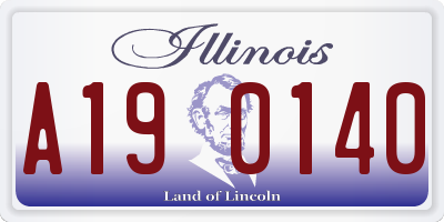 IL license plate A190140