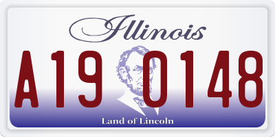 IL license plate A190148