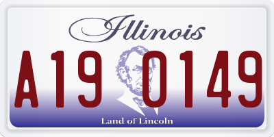 IL license plate A190149