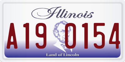IL license plate A190154