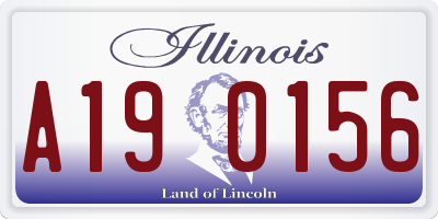 IL license plate A190156
