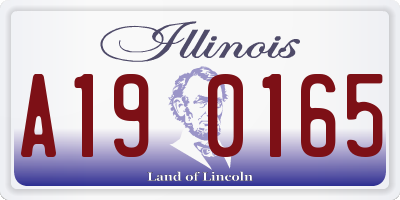 IL license plate A190165