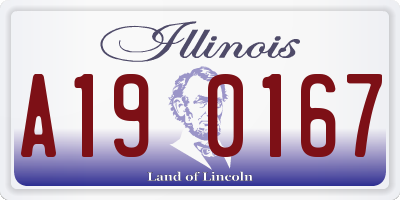 IL license plate A190167