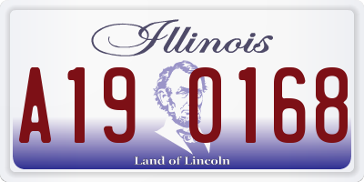 IL license plate A190168