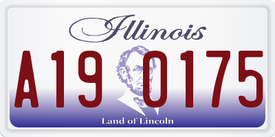 IL license plate A190175