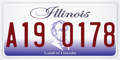 IL license plate A190178