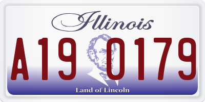 IL license plate A190179