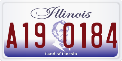 IL license plate A190184