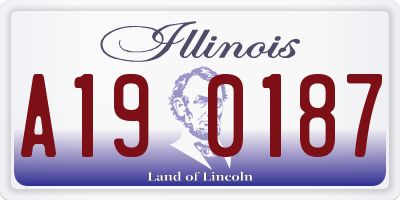 IL license plate A190187