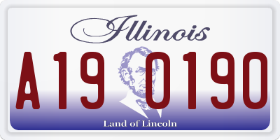 IL license plate A190190