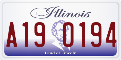 IL license plate A190194