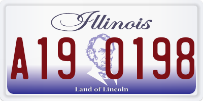 IL license plate A190198