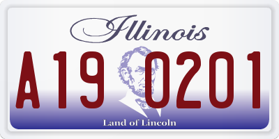 IL license plate A190201
