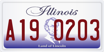IL license plate A190203