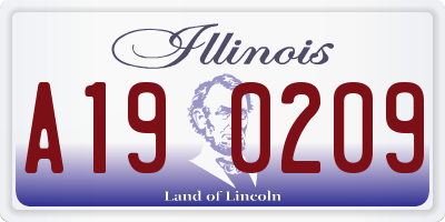 IL license plate A190209