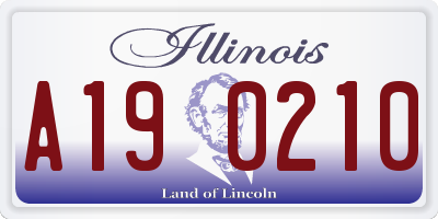IL license plate A190210