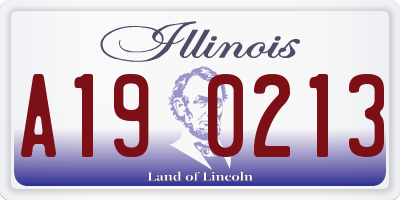 IL license plate A190213