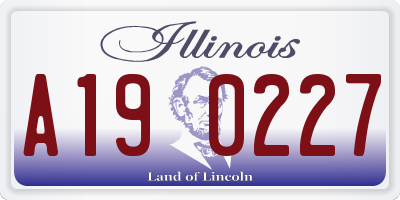 IL license plate A190227