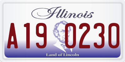 IL license plate A190230