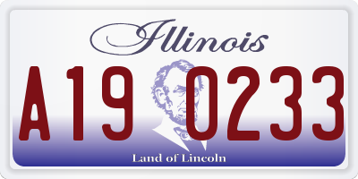 IL license plate A190233