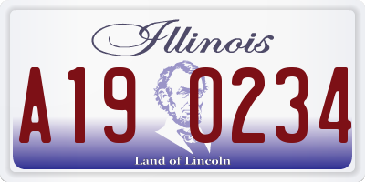 IL license plate A190234