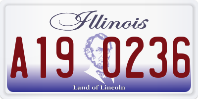 IL license plate A190236