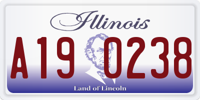 IL license plate A190238